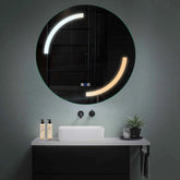 LED Spiegel Rund | Touch-Schalter | Anti-Beschlag-Funktion | Einstellbare Farbtemperatur - Reyze Seria Salono Model 3